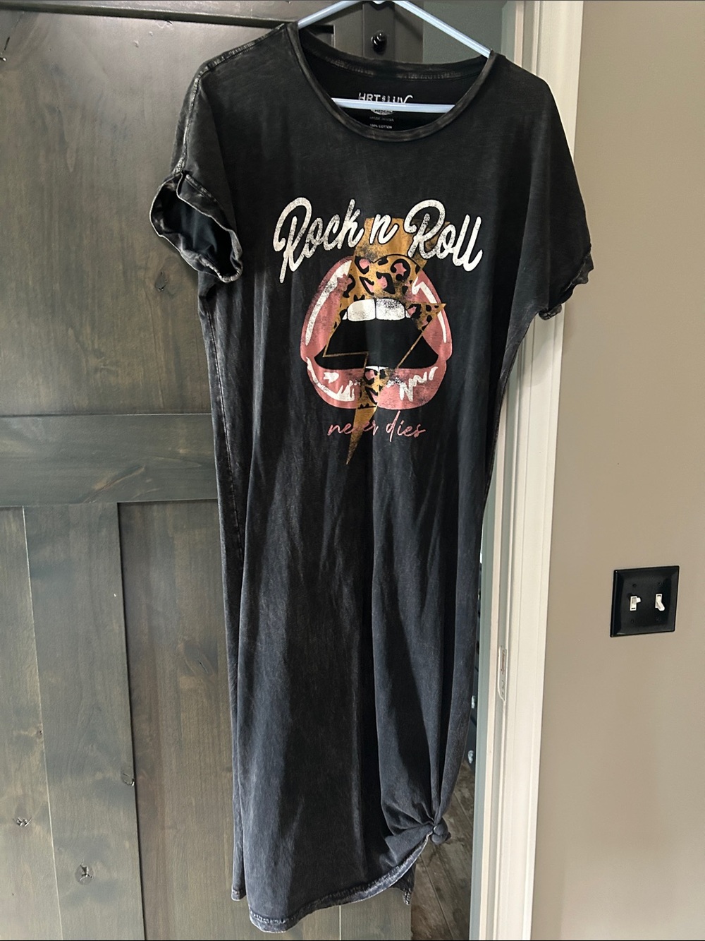 Rock 'n' Roll Graphic Tee Dress - Black